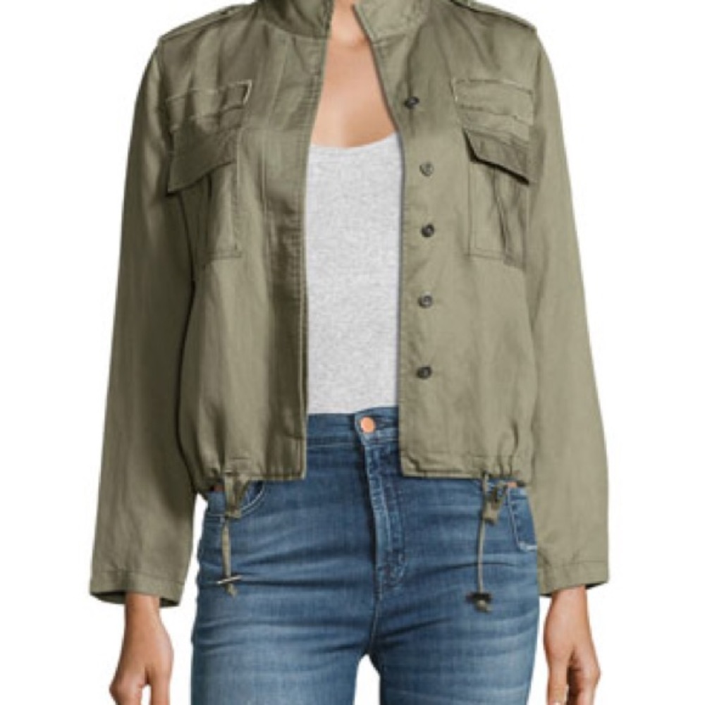 Rails Maverick Green Linen Fall Jacket